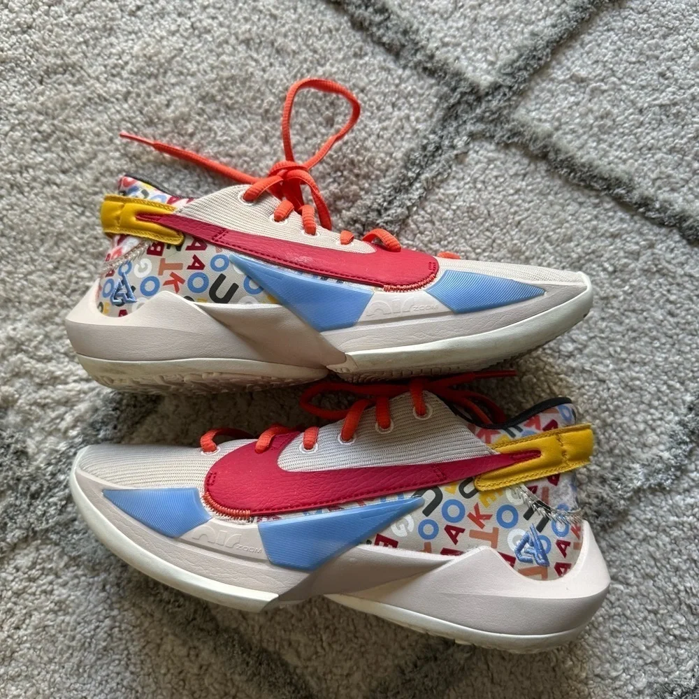 NIKE FREAK 2 MVP ALPHABET Sneakers air zoom shoes white orange YOUTH 5